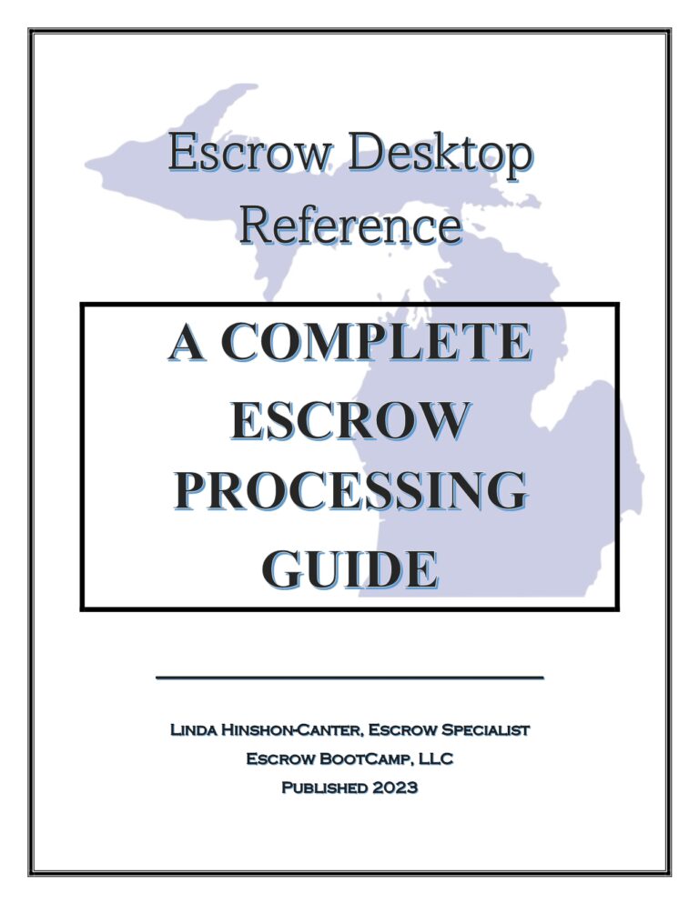 Escrow Desktop Reference Book (Print Version)